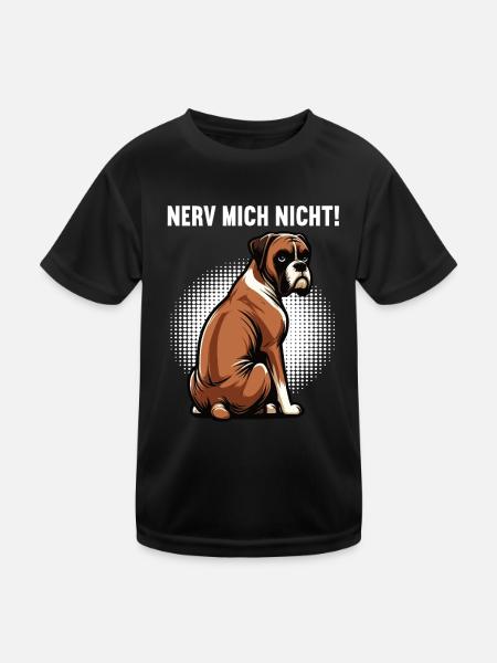 Nerv Mich Nicht Boxer Boxerhalter Boxerbesitzer - Kinder Funktions-T-Shirt - Schwarz - Vorne