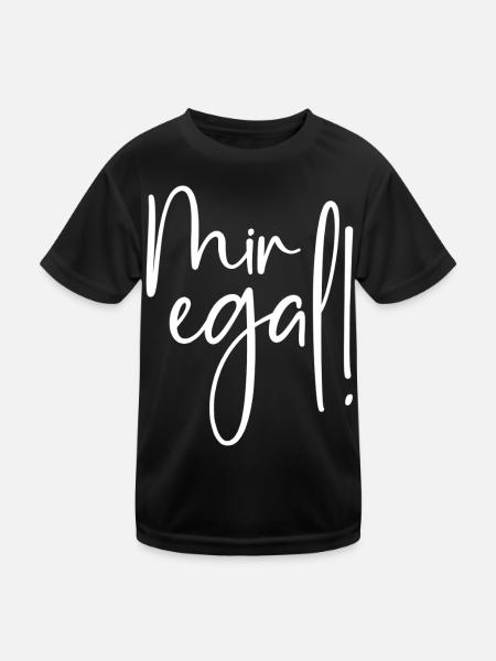Mir egal - Kinder Funktions-T-Shirt - Schwarz - Vorne
