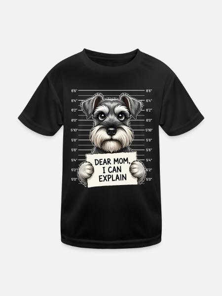 Liebe Mama, ich kann Schnauzer-Humor erklären - Kinder Funktions-T-Shirt - Schwarz - Vorne