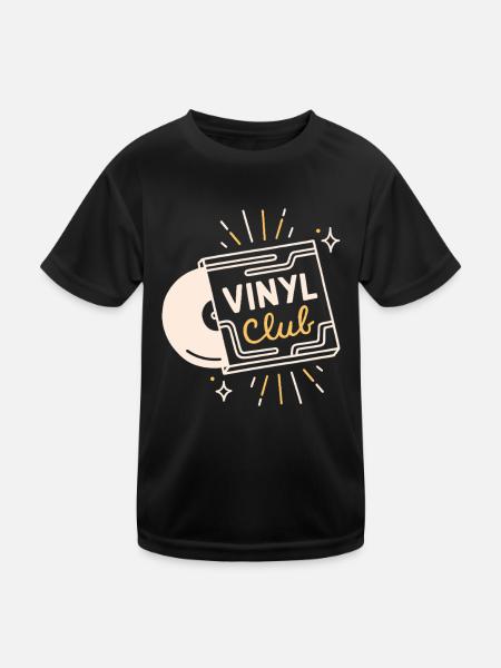 Vinyl-Club-Plattenliebhaber analoge Musik - Kinder Funktions-T-Shirt - Schwarz - Vorne