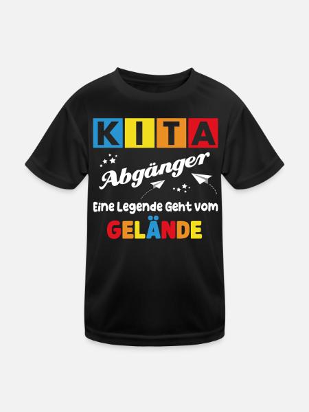 Kita-Abgänger Legende Geht Gelände - Kinder Funktions-T-Shirt - Schwarz - Vorne