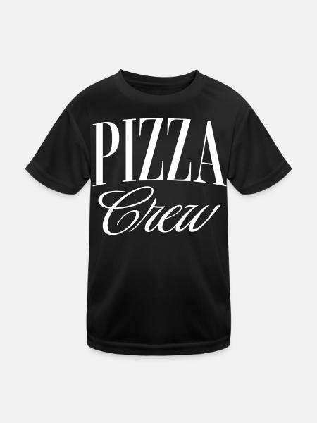 Pizza Crew - Kinder Funktions-T-Shirt - Schwarz - Vorne