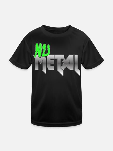 Nu Metal Green Fan Edition - Kinder Funktions-T-Shirt - Schwarz - Vorne