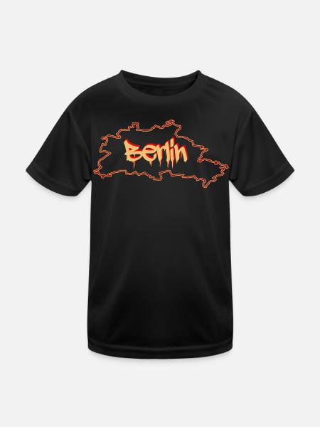Berlin da city - Kids Functional T-Shirt - black - Front