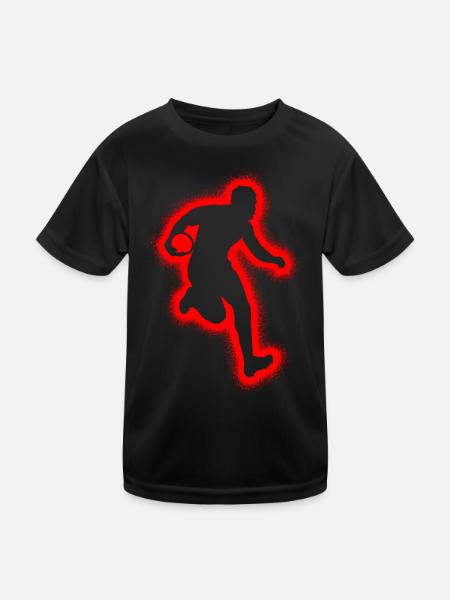 Rugbyspieler Herren Jungen Rugby - Kinder Funktions-T-Shirt - Schwarz - Vorne