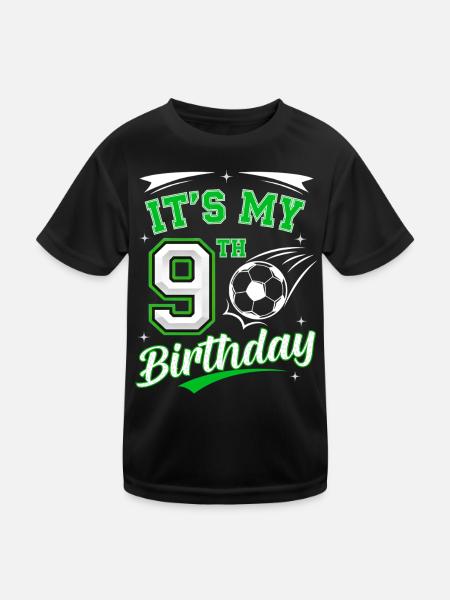 Its My 9th Birthday Soccer Boys 9 Years Birthday 9 - Kids Functional T-Shirt - black - Front
