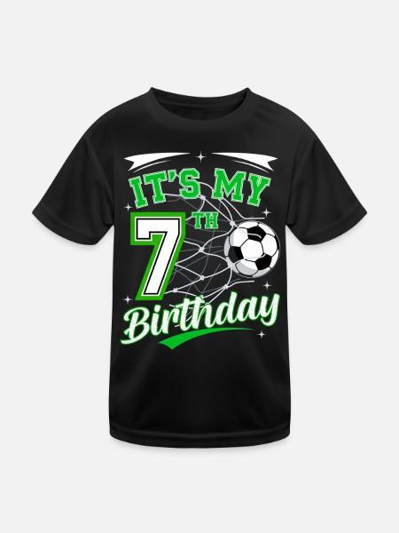 Its My 7th Birthday Soccer Boys 7 Years Birthday 7 - Kids Functional T-Shirt - black - Front