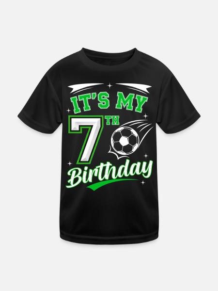 Its My 7th Birthday Soccer Boys 7 Years Birthday 7 - Kids Functional T-Shirt - black - Front