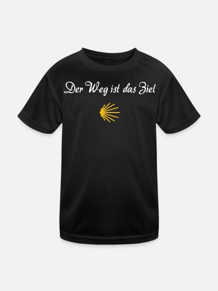 Der Weg ist das Ziel | Jakobsweg, Pilger, Santiago - Kinder Funktions-T-Shirt - Schwarz - Vorne