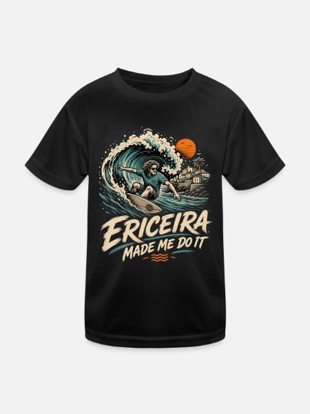 Ericeira Surfing - Kids Functional T-Shirt - black - Front