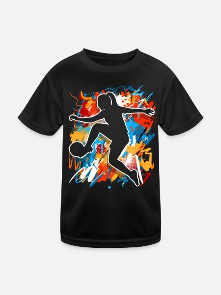 Women's Football - Kids Functional T-Shirt - black - Front