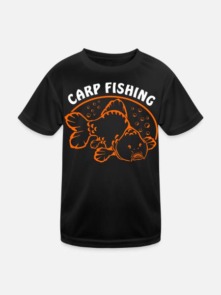 Fische_angeln_002_carp_fishing - Kids Functional T-Shirt - black - Front