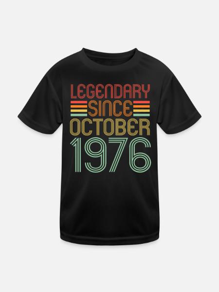 Legendary since October 1976 Geburtstag Geschenk - Kinder Funktions-T-Shirt - Schwarz - Vorne