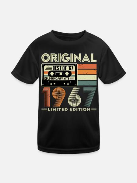 Original 1967 Jahrgang Vintage Geburtstag Retro - Kinder Funktions-T-Shirt - Schwarz