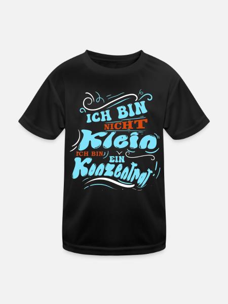 Ich bin nicht klein Ich bin ein Konzentrat Spruch  - Kinder Funktions-T-Shirt - Schwarz - Vorne