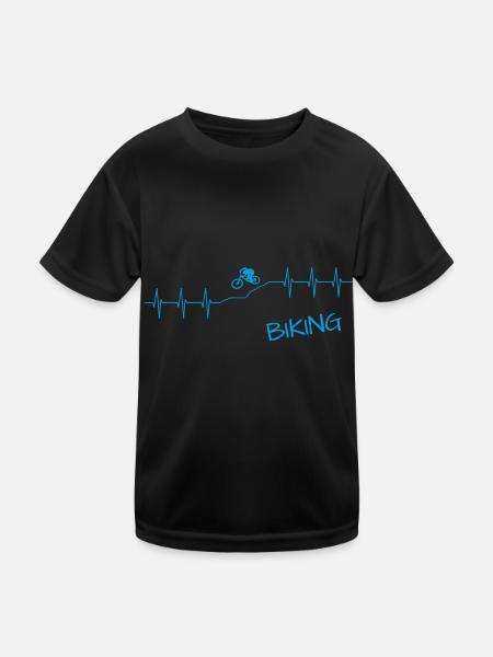 biking - Kinder Funktions-T-Shirt - Schwarz - Vorne