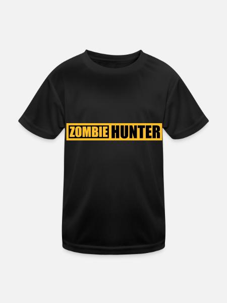 Chasseur de zombies Citation d’Halloween - T-shirt sport Enfant - noir - Devant