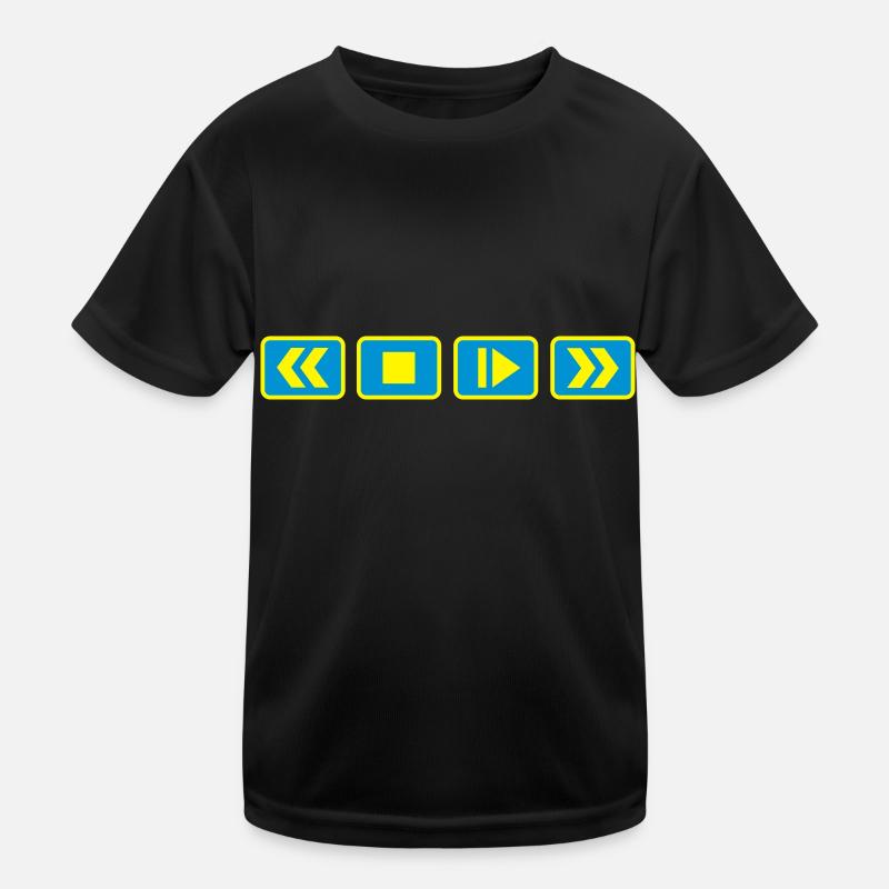 play_button_2_f2 - Kinder Funktions-T-Shirt - Schwarz
