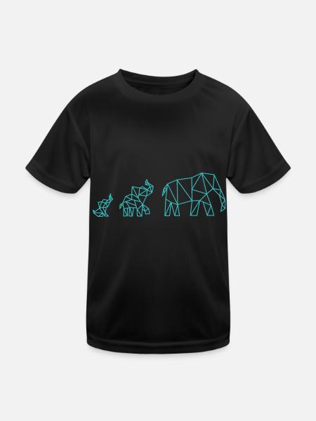 Famille Elephant Geometric - T-shirt sport Enfant - noir - Devant