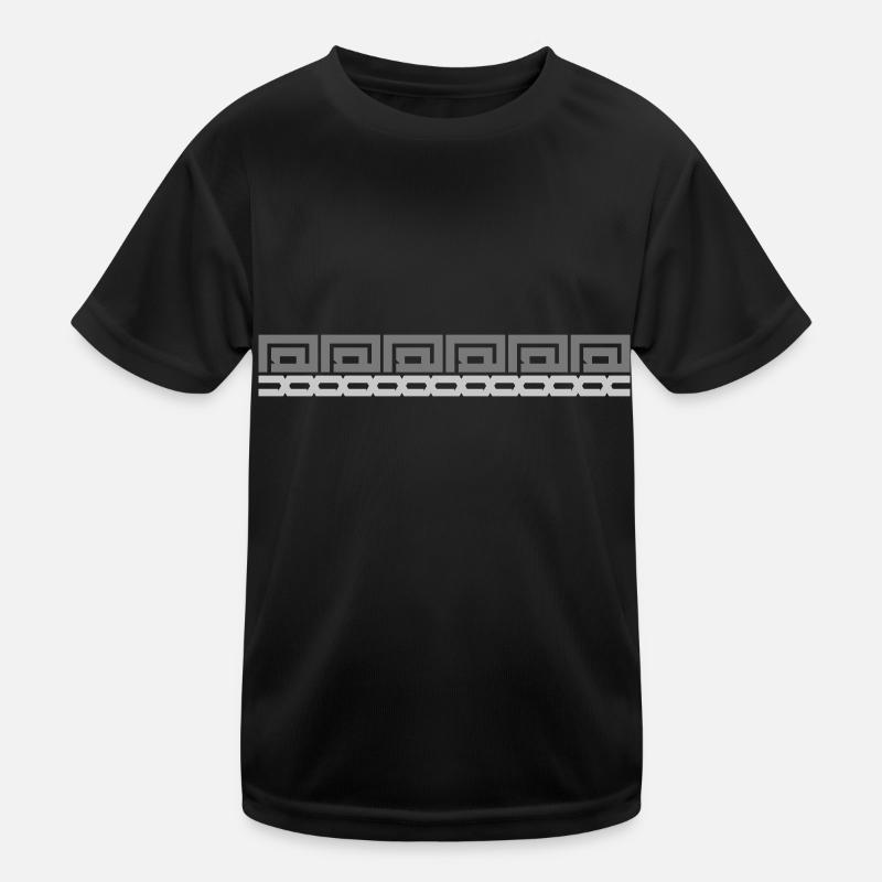 Line Stripe Pattern Kids Functional T-Shirt