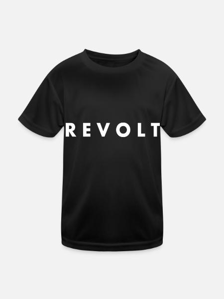 Revolt - Kinder Funktions-T-Shirt - Schwarz - Vorne