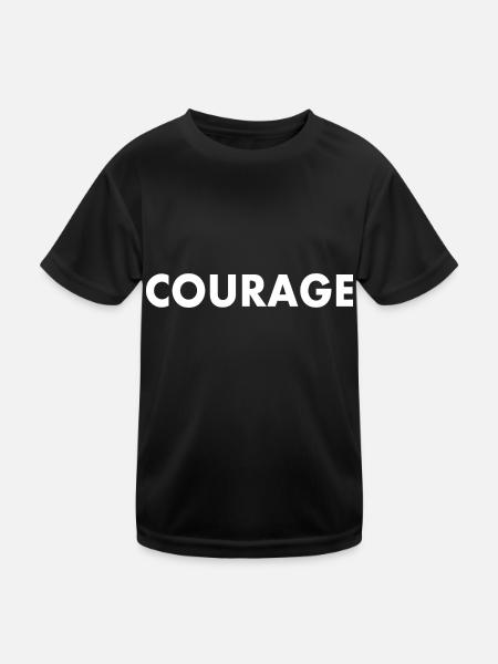 Courage - Kinder Funktions-T-Shirt - Schwarz - Vorne