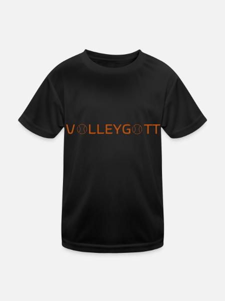 Volley god ball transparent orange - Kids Functional T-Shirt - black