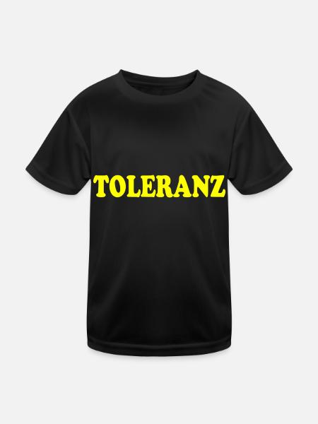Toleranz - Kinder Funktions-T-Shirt - Schwarz - Vorne
