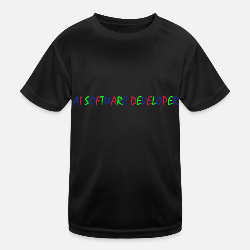 AI Software Developer – Bunte Typografie Kinder Funktions-T-Shirt