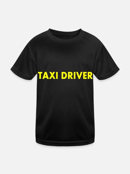 Taxi driver - Kinder Funktions-T-Shirt - Schwarz - Vorne