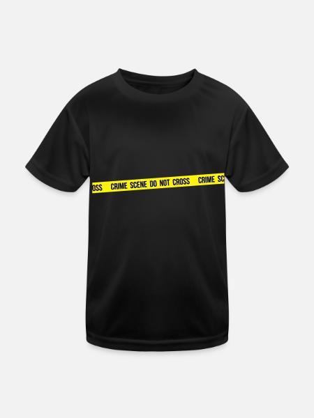 Tatort nicht überqueren - Kinder Funktions-T-Shirt - Schwarz - Vorne