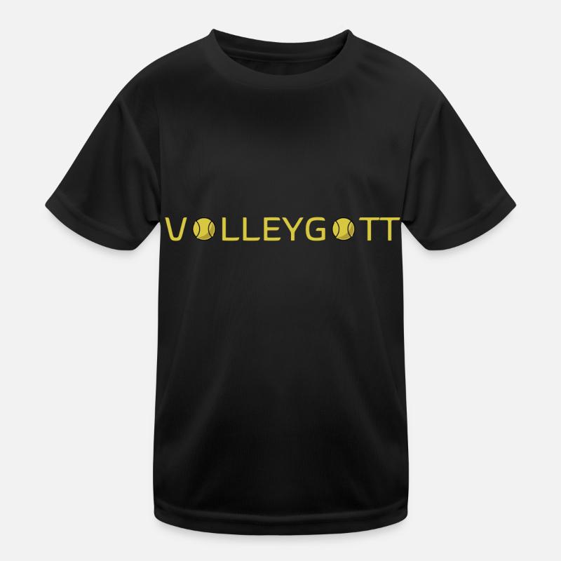 Volleygott Ball gelb Kinder Funktions-T-Shirt
