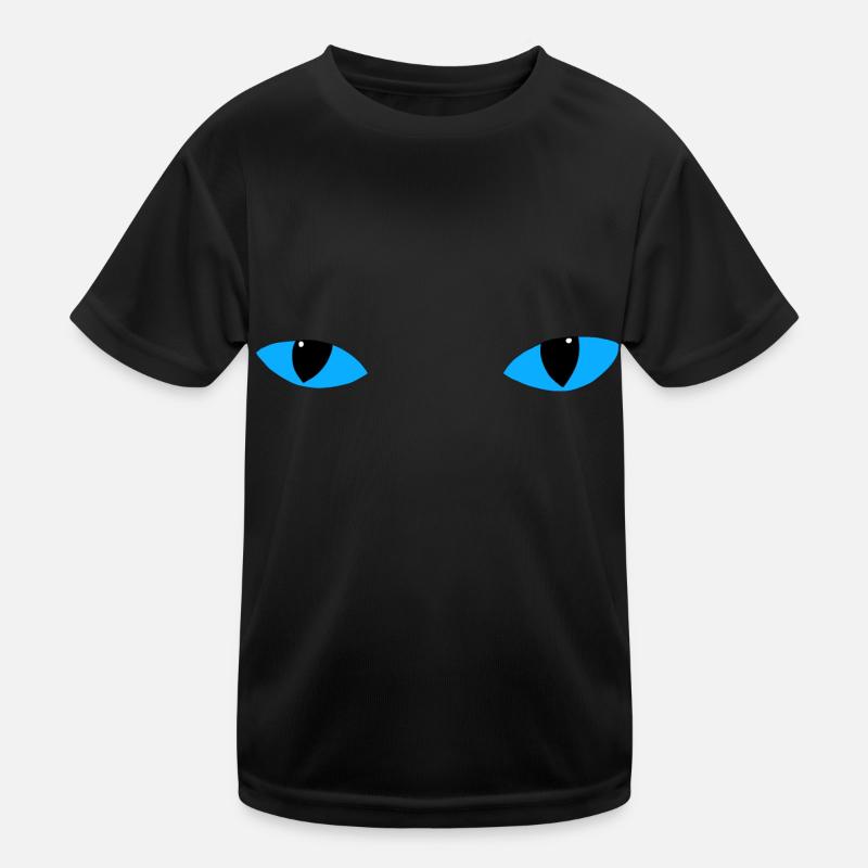 Mysterious cat eyes - light blue Kids Functional T-Shirt