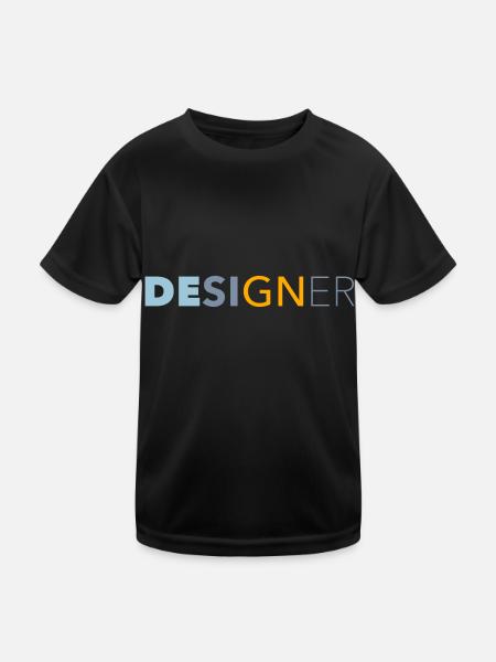 Designer - Kids Functional T-Shirt - black - Front