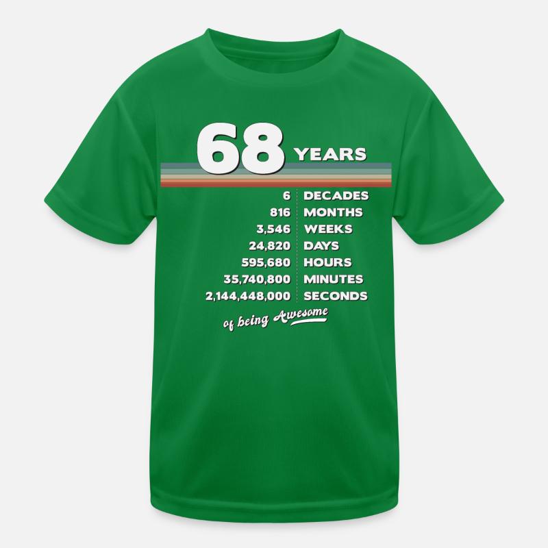 68th Birthday Vintage 68 Years Old Retro 816 Kids Functional T-Shirt
