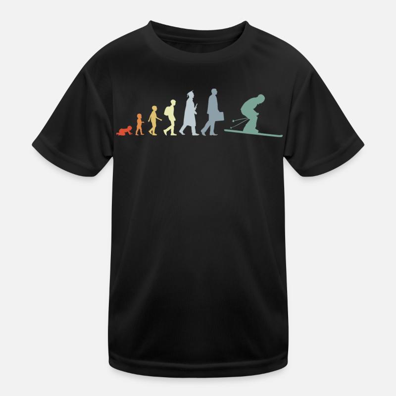 Evolution des Skisports Kinder Funktions-T-Shirt