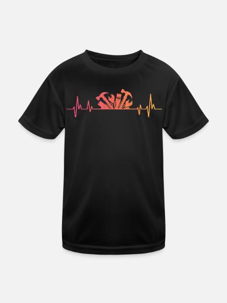 DIY Sunset Heartbeat DIY - Kids Functional T-Shirt - black - Front