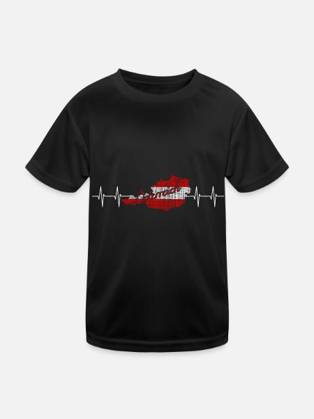 ÖsterreichHerzschlag - Kinder Funktions-T-Shirt - Schwarz - Vorne