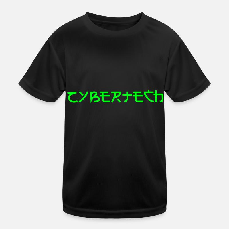 cybertech ohne kontur - Kinder Funktions-T-Shirt - Schwarz