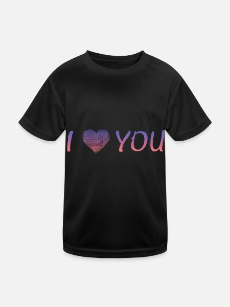 i love you - Kinder Funktions-T-Shirt - Schwarz