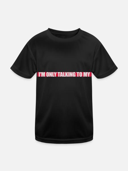 only talking to dog - Kids Functional T-Shirt - black - Front