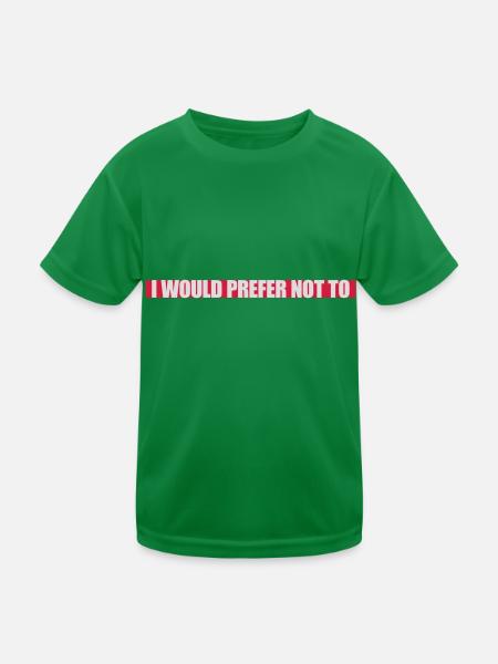 I prefer not to - Kids Functional T-Shirt - kelly green - Front