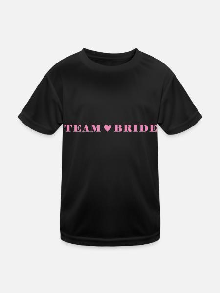 team bride - Kinder Funktions-T-Shirt - Schwarz - Vorne