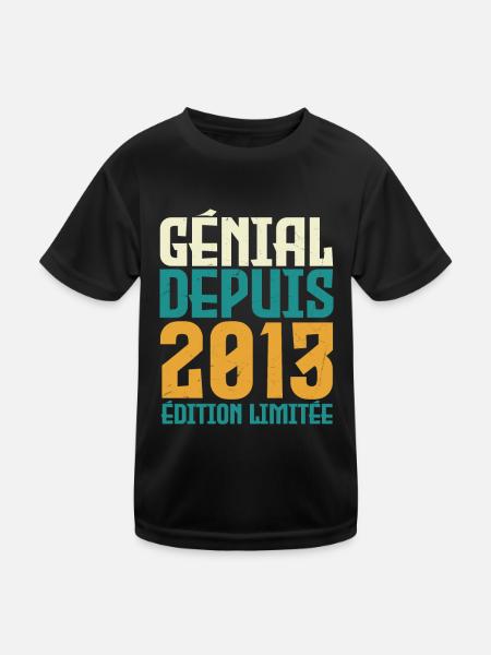 Génial depuis 2013 - T-shirt sport Enfant - noir - Devant