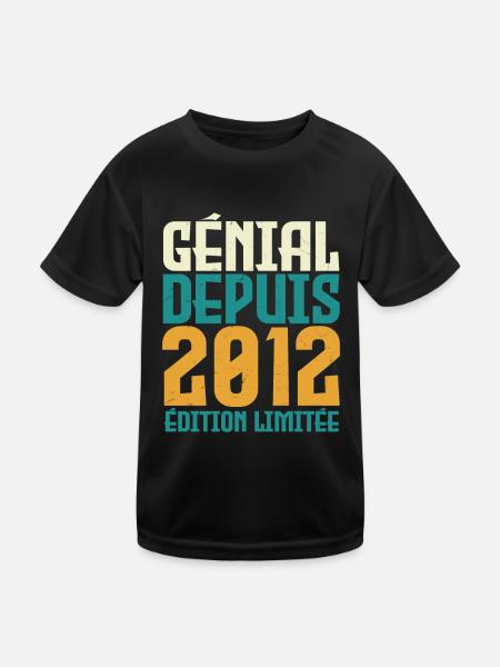 Génial depuis 2012 - T-shirt sport Enfant - noir - Devant