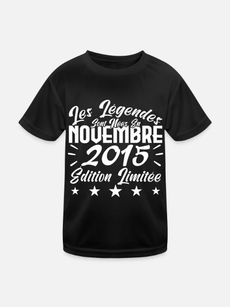 Les Légendes sont Nées En Novembre 2015 Cadeau. - T-shirt sport Enfant - noir - Devant