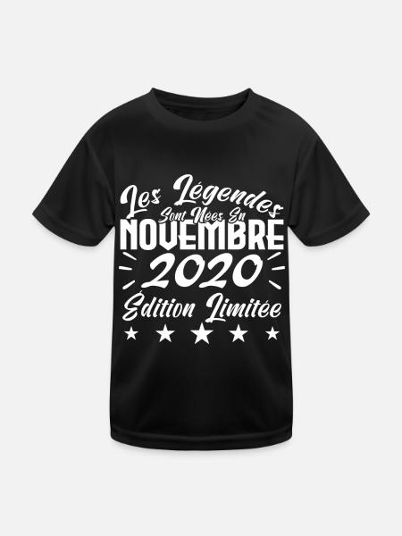 Les Légendes sont Nées En Novembre 2020 Cadeau. - T-shirt sport Enfant - noir - Devant