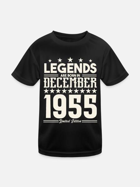Legends Are Born In December 1955.Gift anniversary - Kids Functional T-Shirt - black - Front