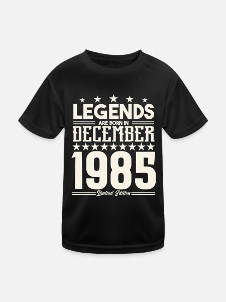Legenden werden im Dezember 1985 geboren.Geschenkjubiläum - Kinder Funktions-T-Shirt - Schwarz - Vorne