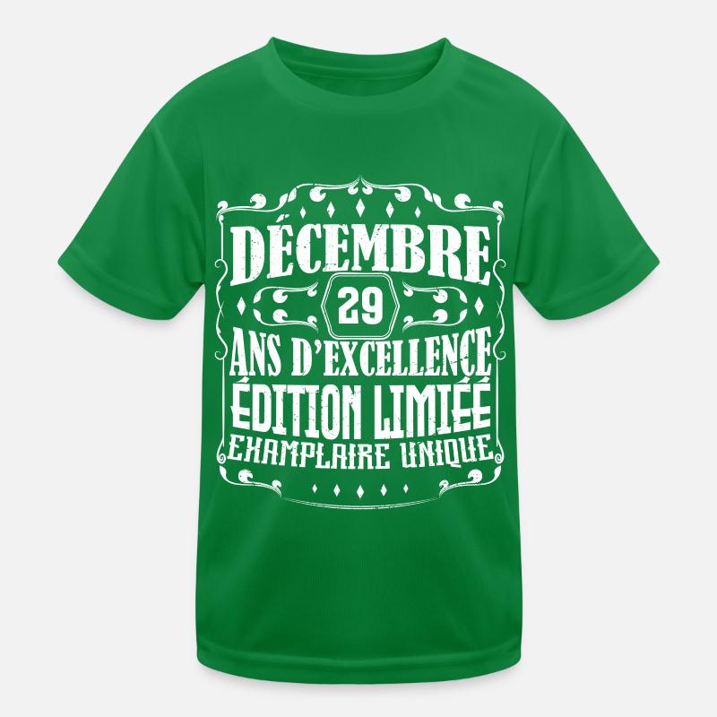 Décembre 29 ans ,Idée Cadeau anniversaire T-shirt sport Enfant